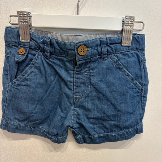 PUREBABY denim shorts, size 3-6m