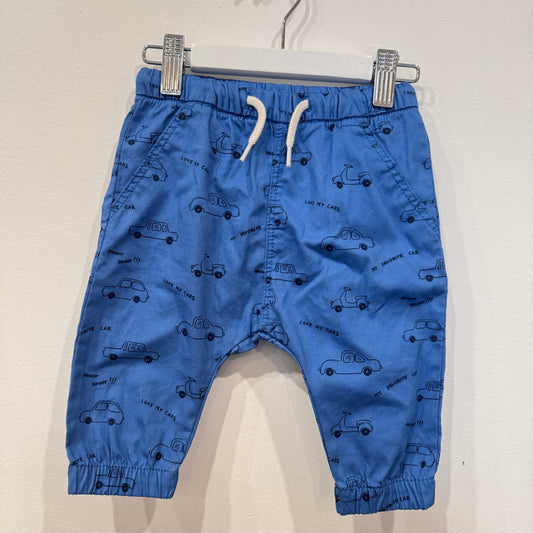 H&M Blue tractor pants, 4-6m