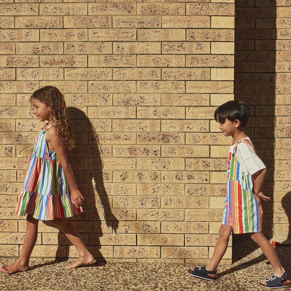 Tully Tiered Pinafore, Land Down Under Stripe