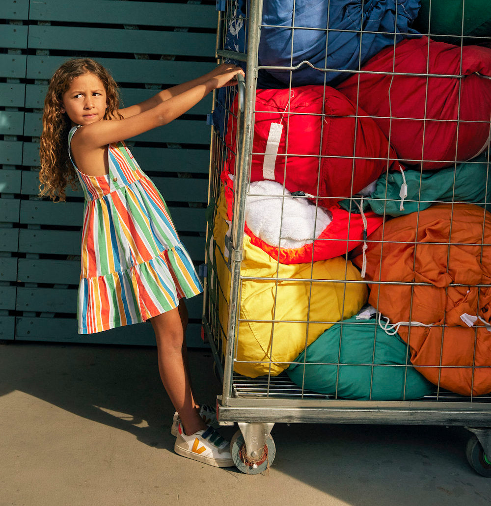 Tully Tiered Pinafore, Land Down Under Stripe