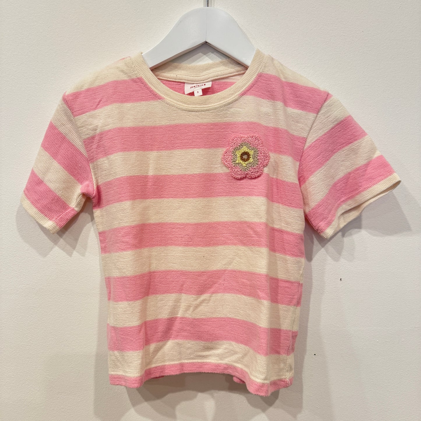 SEED pink stripe flower t-shirt, 3
