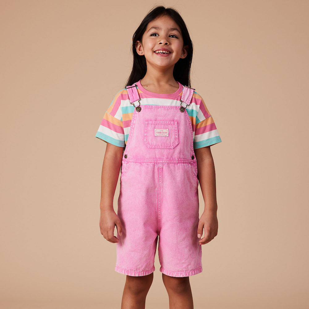 Burton Denim Overalls, Washed Bubblegum