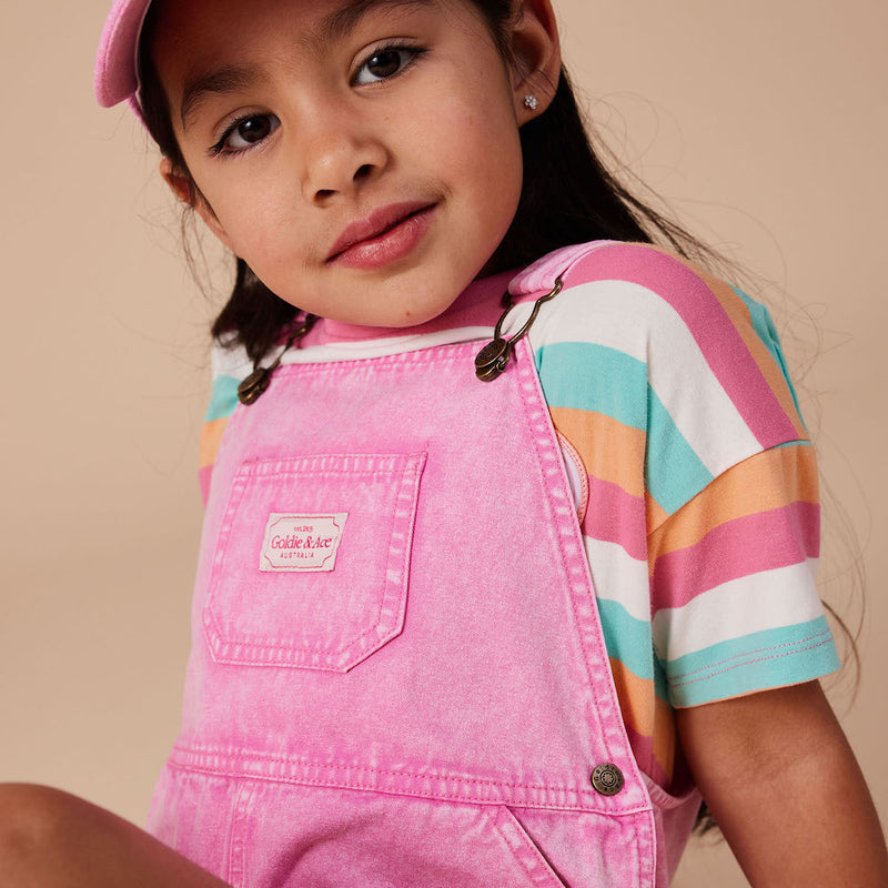 Burton Denim Overalls, Washed Bubblegum