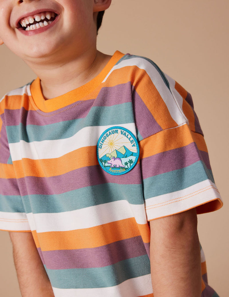 Dino Valley Nostalgia Stripe T-Shirt