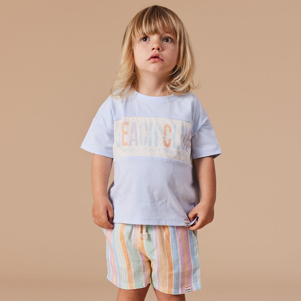 Noah Linen Shorts, Pastel Stripe