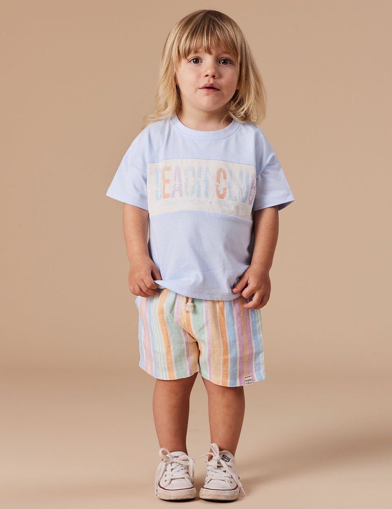 Noah Linen Shorts, Pastel Stripe