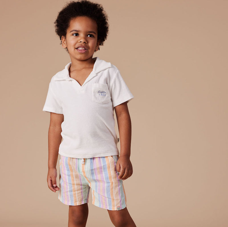 Noah Linen Shorts, Pastel Stripe