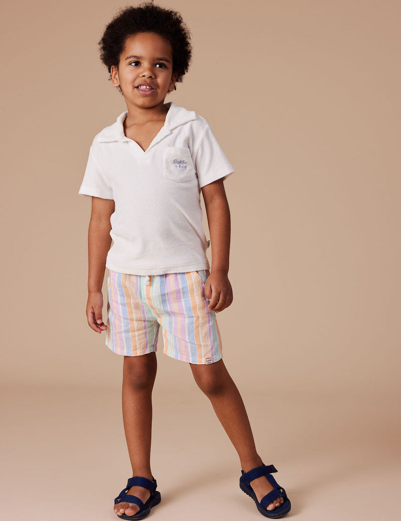 Noah Linen Shorts, Pastel Stripe