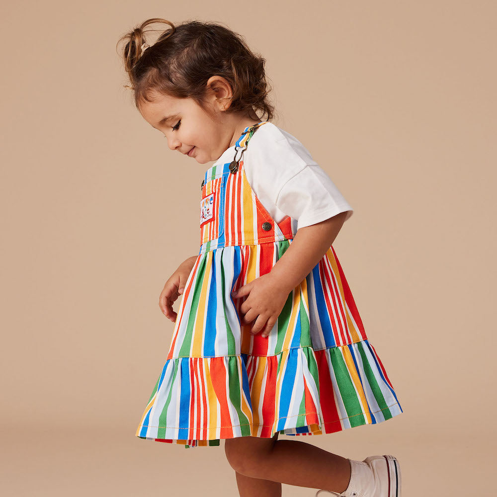 Tully Tiered Pinafore, Land Down Under Stripe