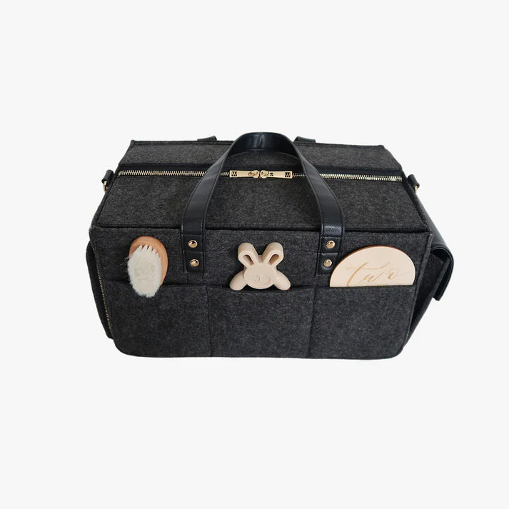 The Caddy Bag - Felt Top, Black and Grey