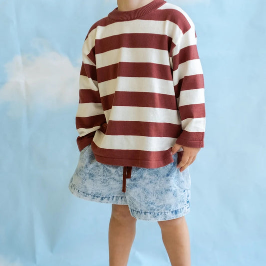 Organic Knitted Striped LS Tee