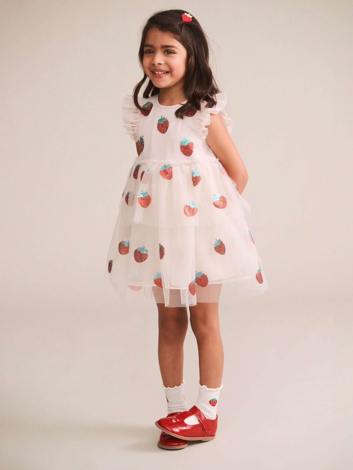 Sequin Strawberry Tulle Dress