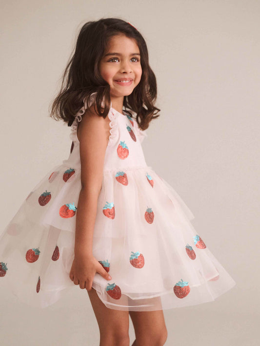 Sequin Strawberry Tulle Dress
