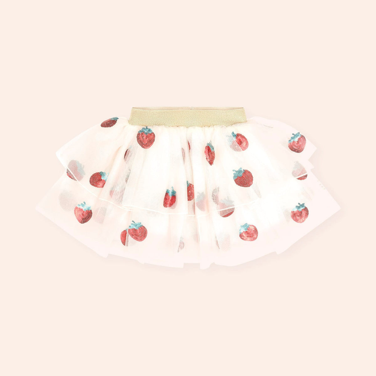 Sequin Strawberry Tulle Skirt
