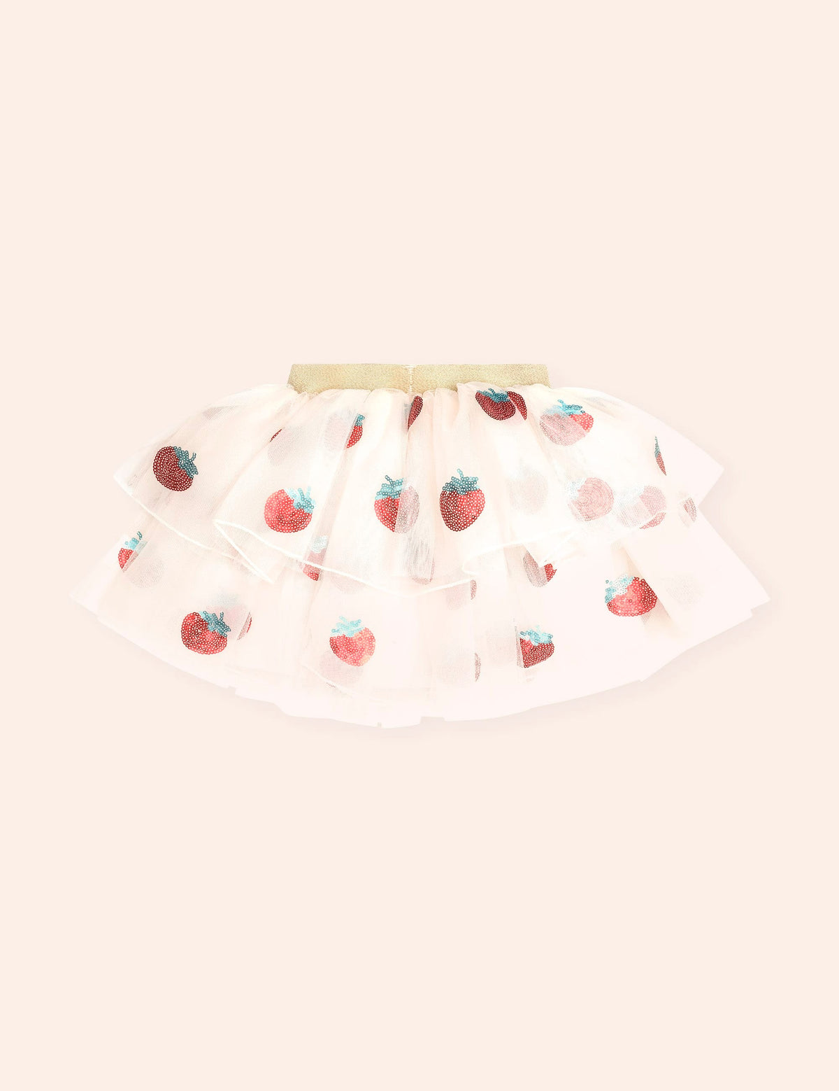 Sequin Strawberry Tulle Skirt