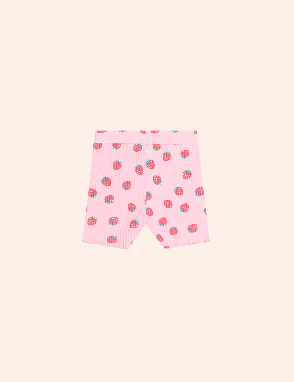 Strawberry Print Rib Bike Short