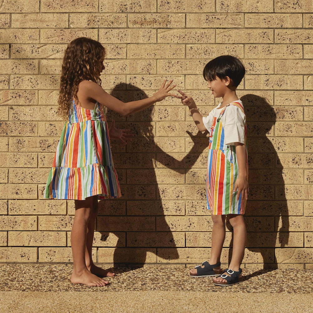 Tully Tiered Pinafore, Land Down Under Stripe