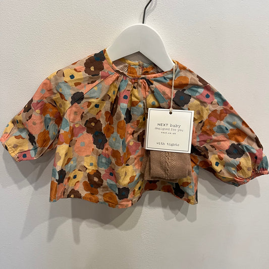 NEXT Floral Top & Tights, size 3-6m