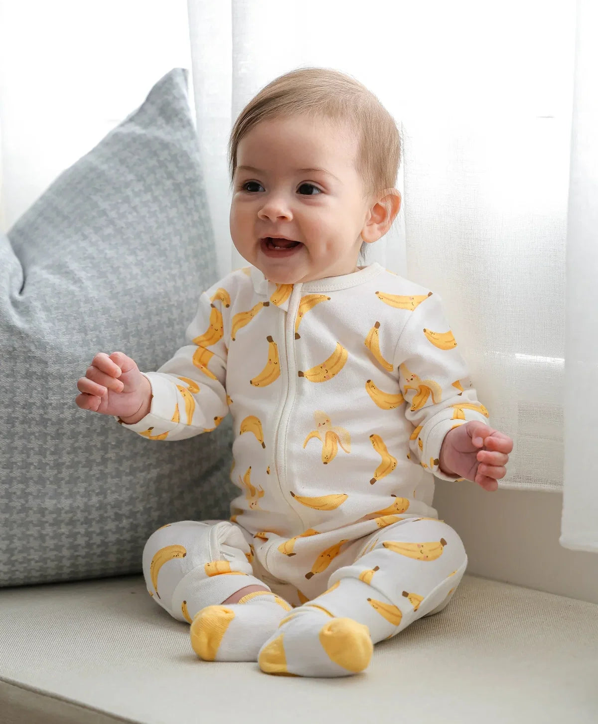 Organic Cotton Growsuit, Bananas