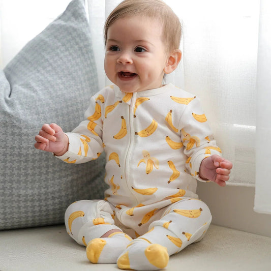 Organic Cotton Growsuit, Bananas