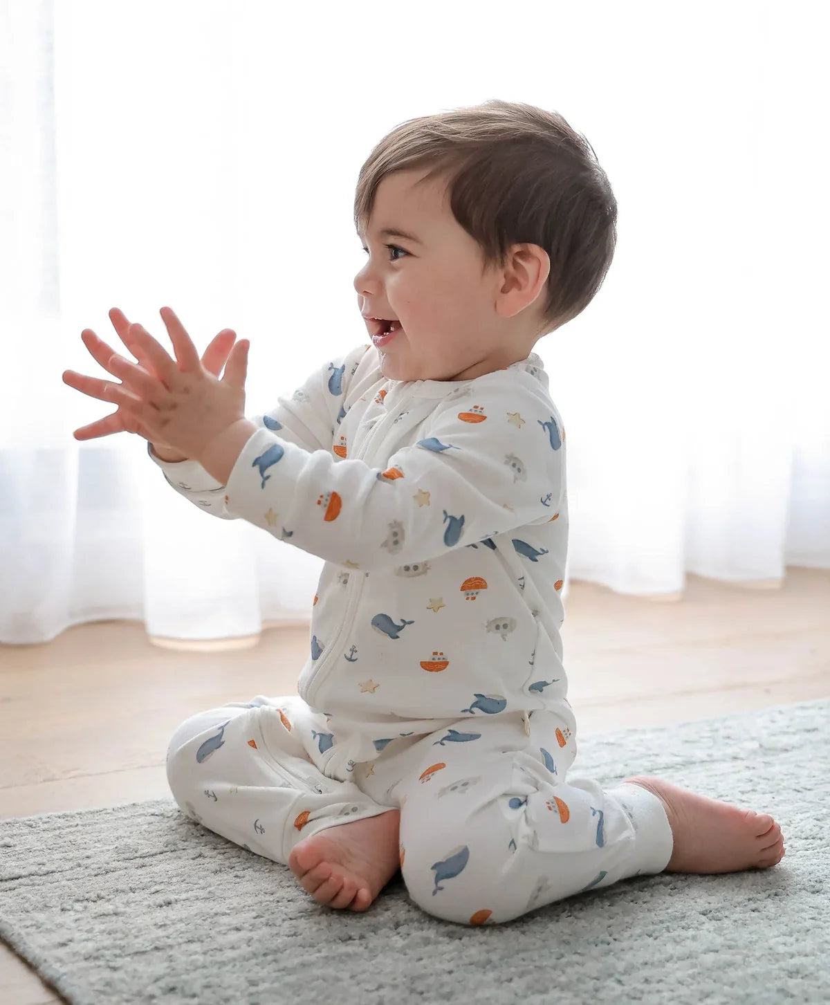 Organic Cotton Growsuit, Sea