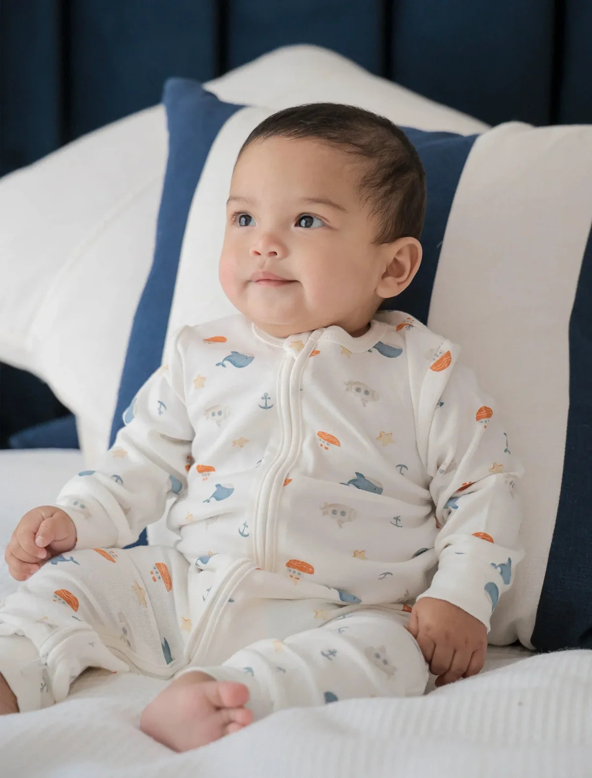 Organic Cotton Growsuit, Sea
