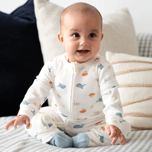 Organic Cotton Growsuit, Sea