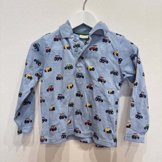 JOJO MAA BEBE Blue tractor LS shirt, 2-3