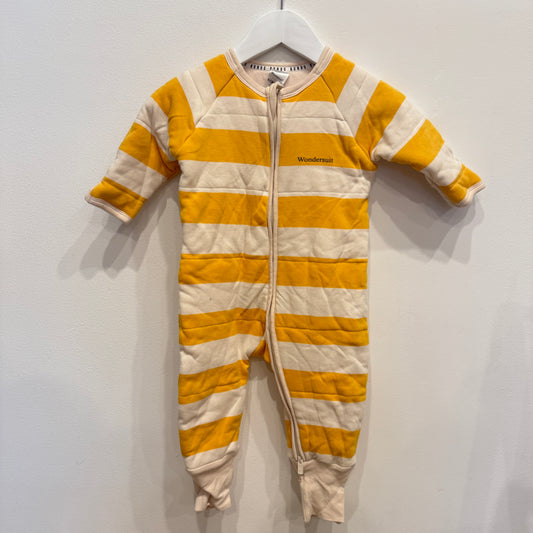 BONDS Yellow stripe Wondersuit, 6-12m