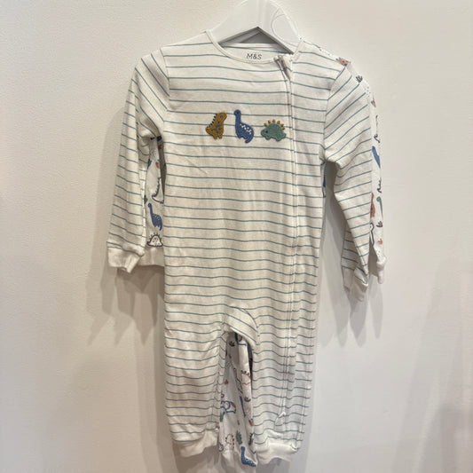 MARKS + SPENCER Dino Zip suits 2 pack, 18-24m