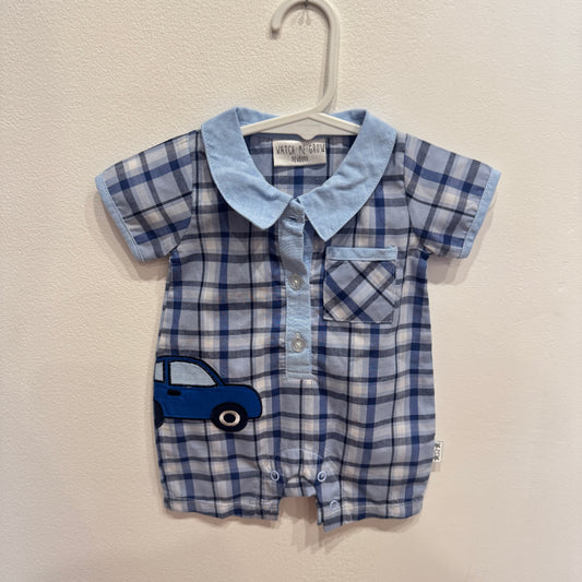 TU Blue collared onesie, NB