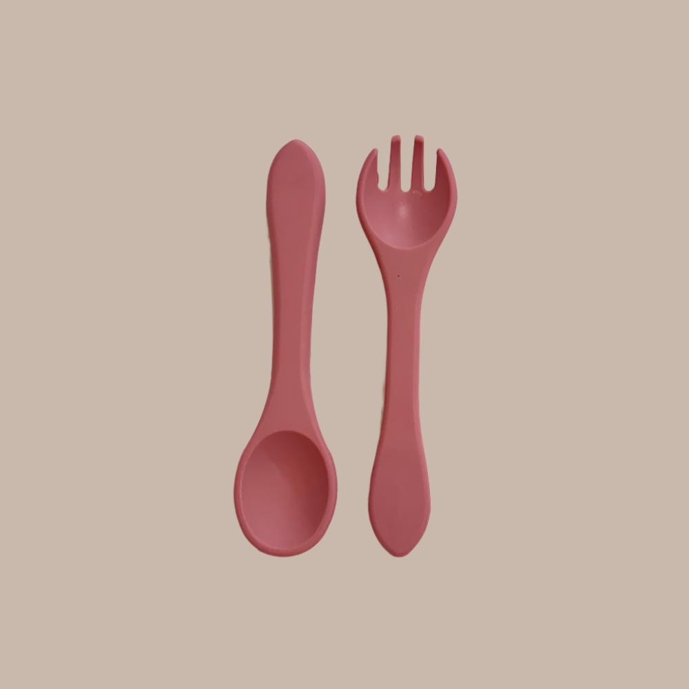 Toddler Fork & Spoon, Rose