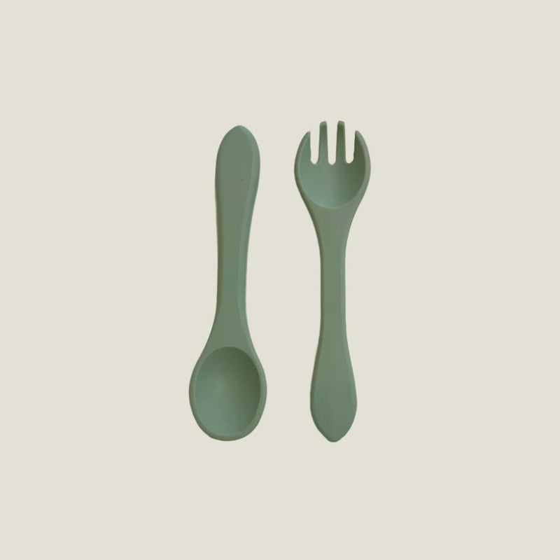 Toddler Fork & Spoon, Sage