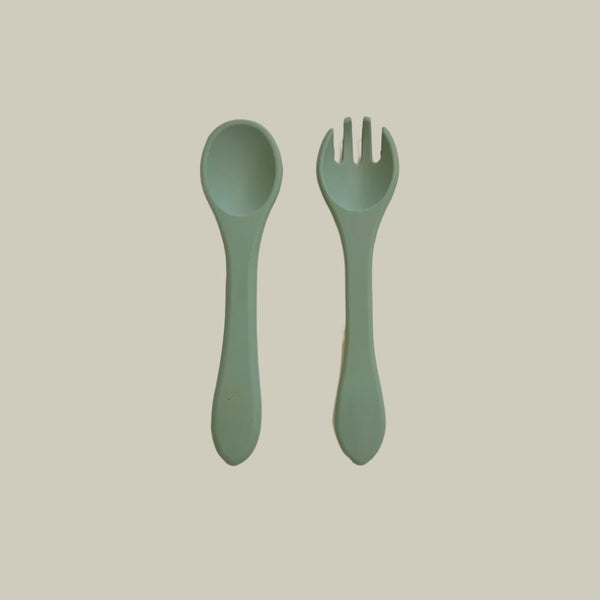 Toddler Fork & Spoon, Sage