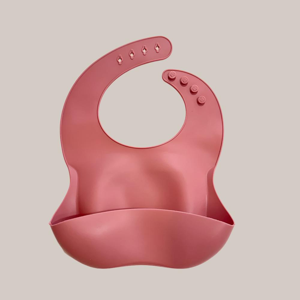 Silicone Scoop Bib, Rose