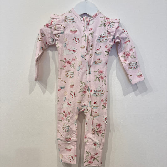 SNUGGLE HUNNY Pink teacups onesie, 0-3m