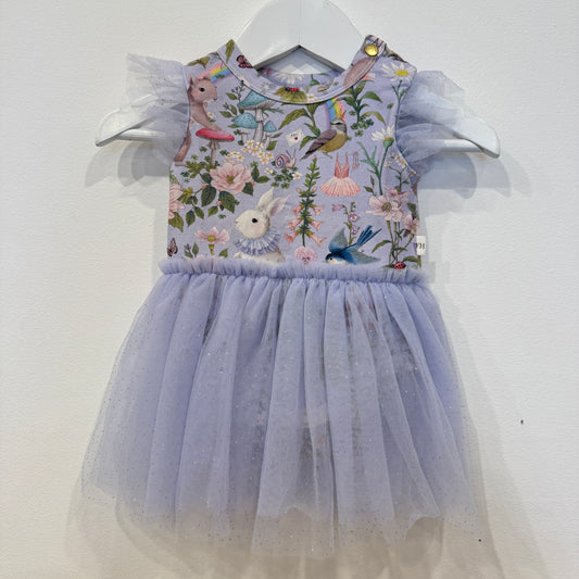 FLEUR HARRIS blue onesie dress, 0-3m