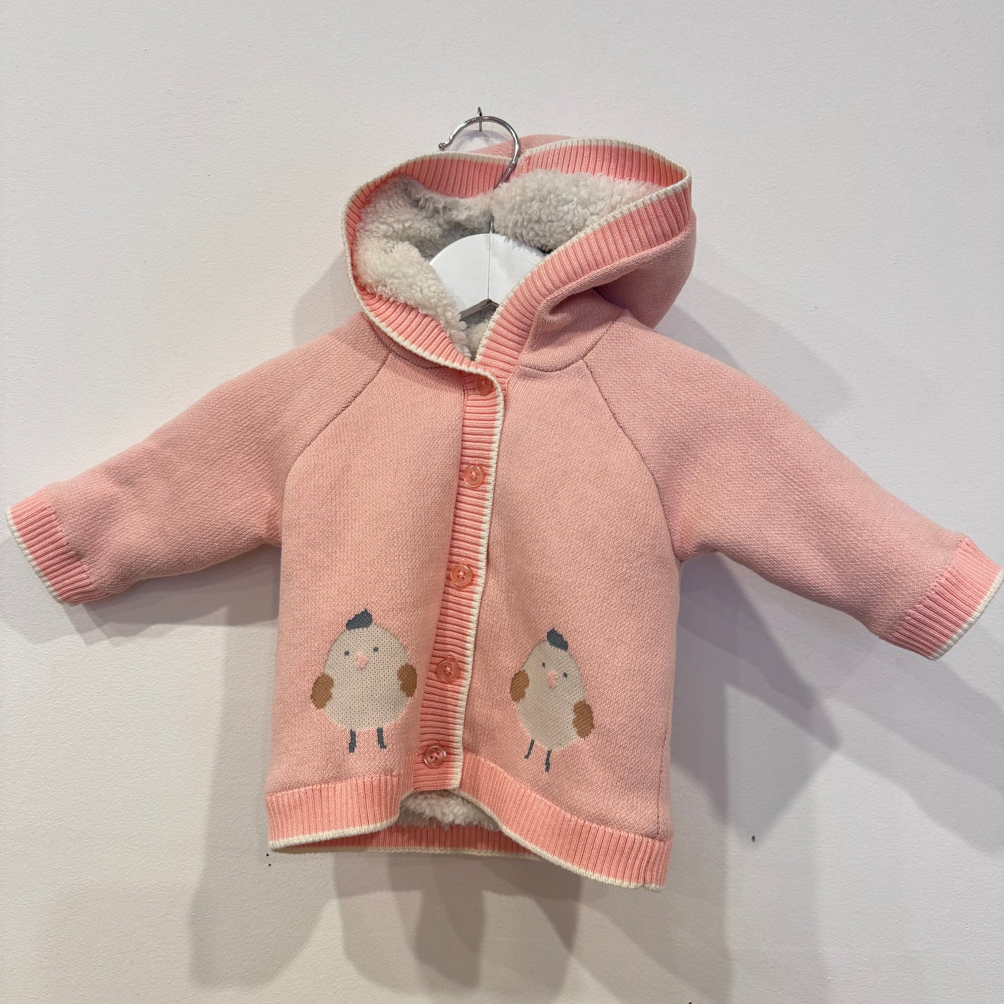 SEED Pink Fleece Lined jacket, 0-3m