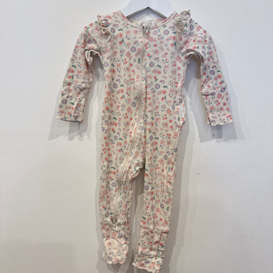 PURE BABY Floral Onesie, 6-12m