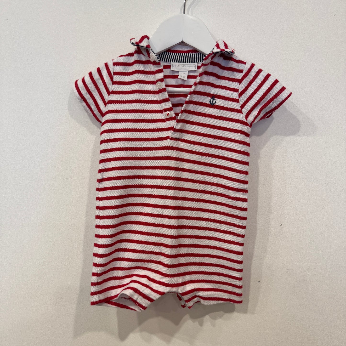 THE LITTLE WHITE COMPANY polo Onesie, 6-9m