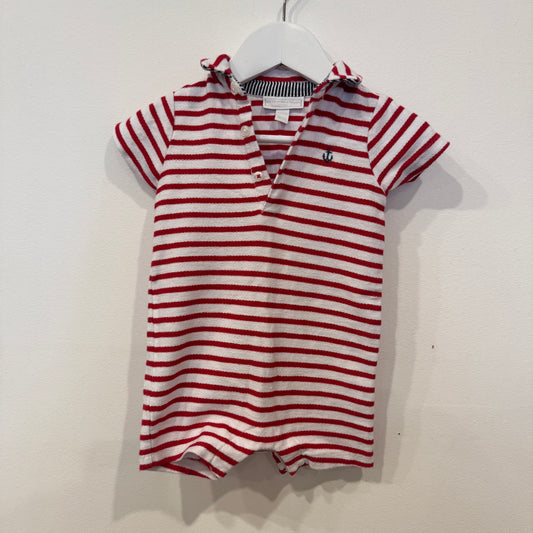 THE LITTLE WHITE COMPANY polo Onesie, 6-9m