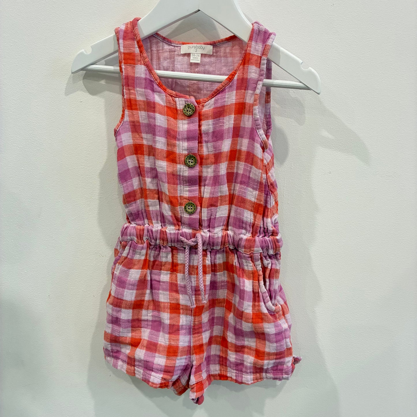 PUREBABY Check jumpsuit , 2