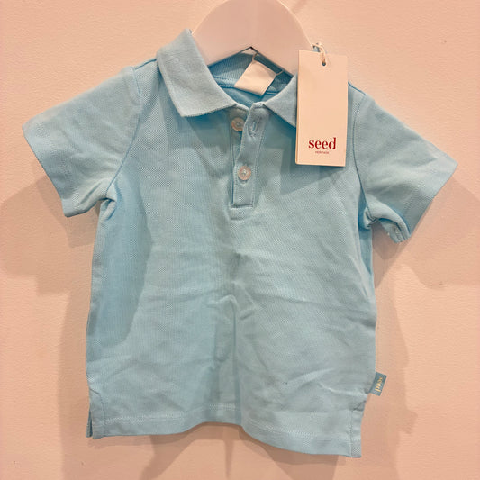 SEED Blue polo shirt, 0-3m