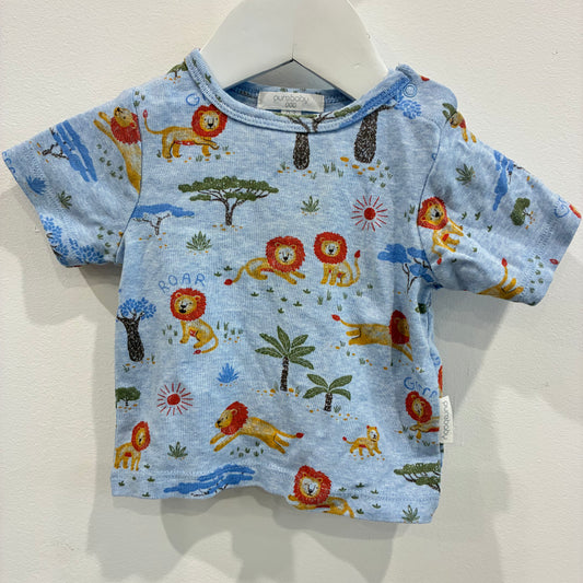 PUREBABY Lion Tee + Leggings, 0-3m