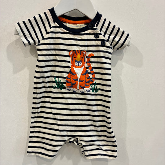JOJO MAMAN Tiger Stripe Romper, 0-3m
