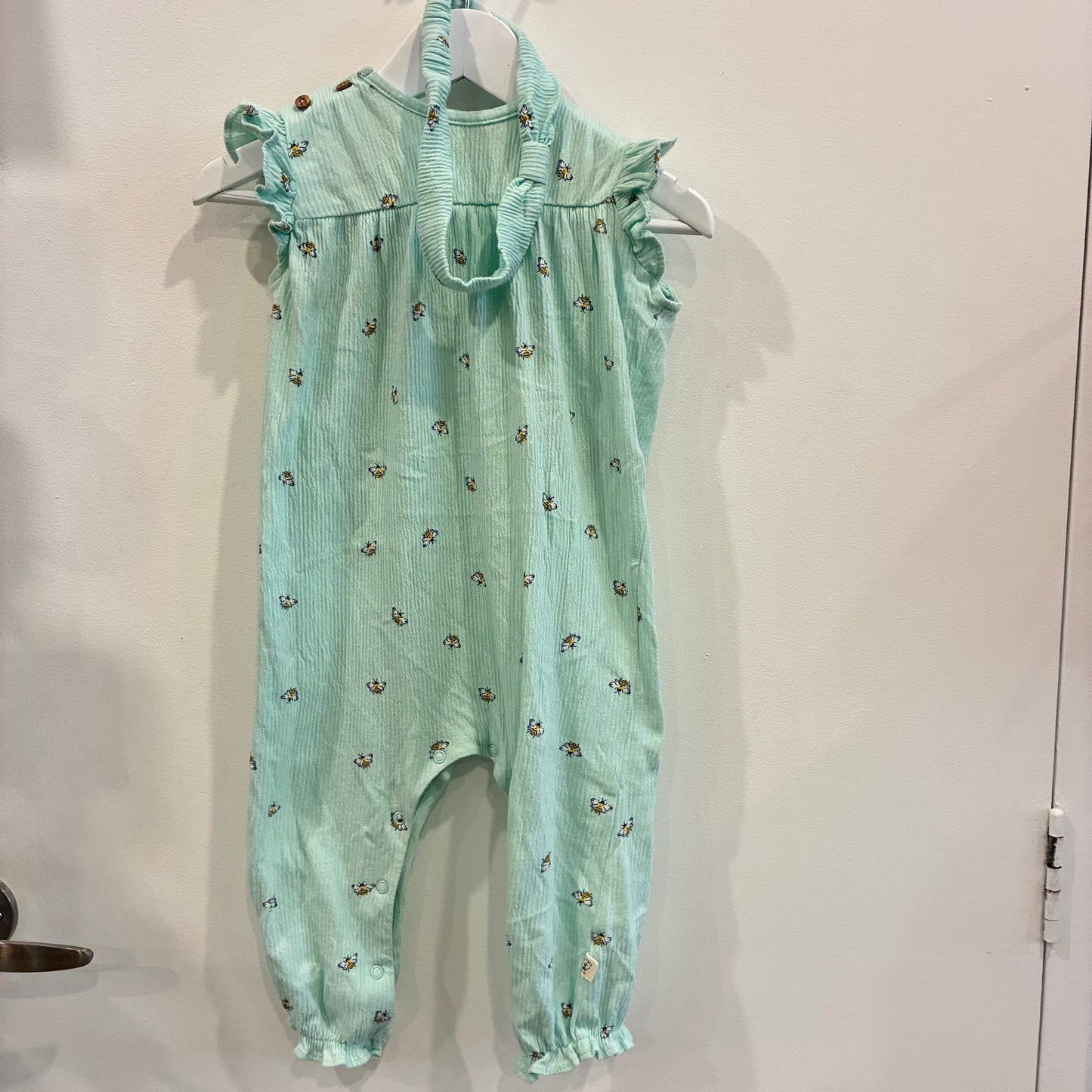 FATFALE Bee Print Romper, 12-18m