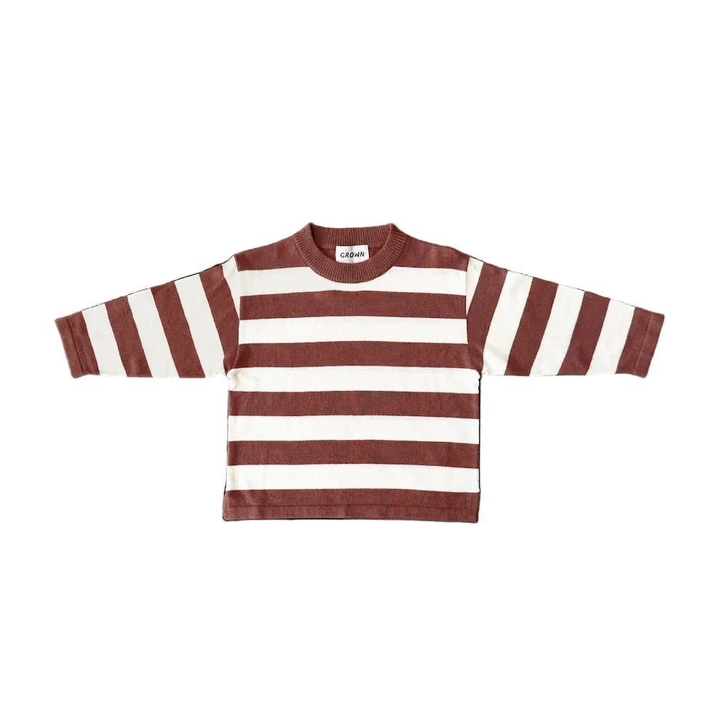 Organic Knitted Striped LS Tee