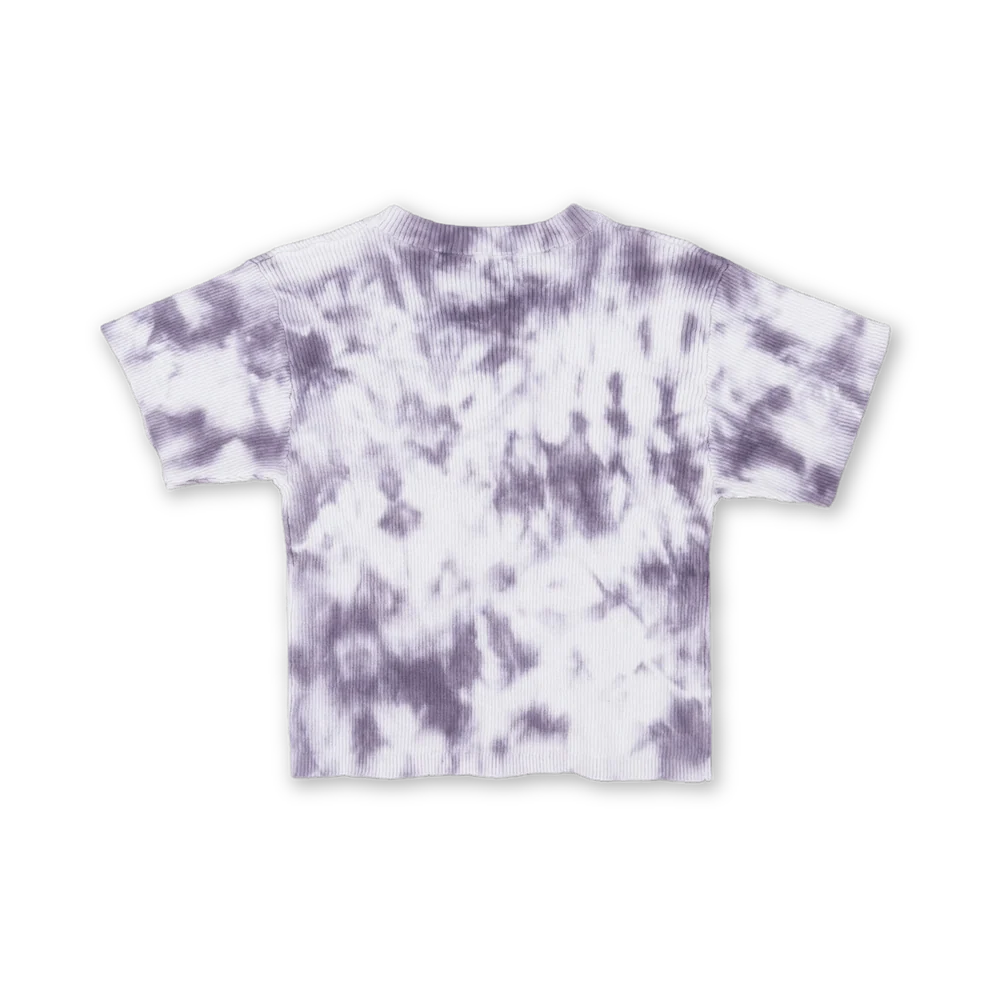 Organic Knitted Tie Dye Rib Tee, Grape