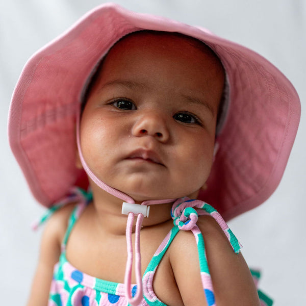 Pink Wide Brim Infant Hat