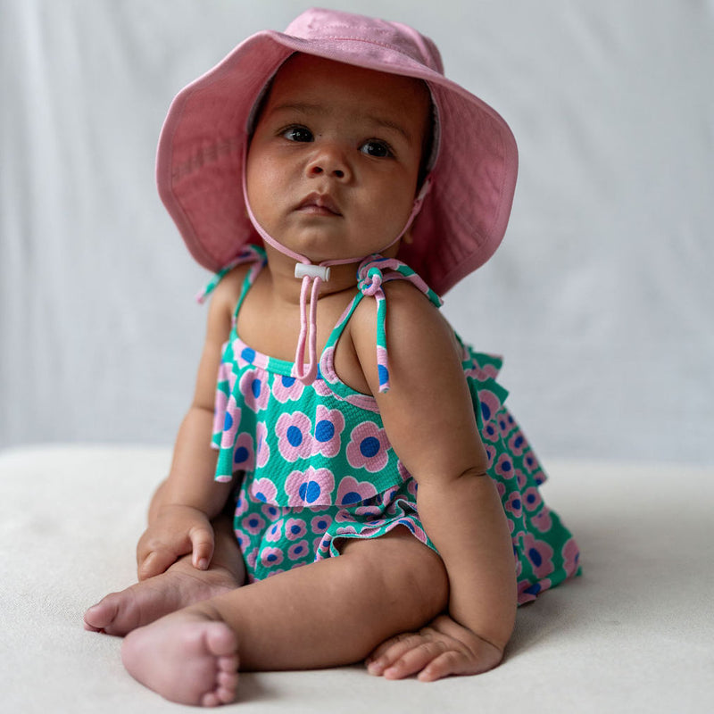 Pink Wide Brim Infant Hat